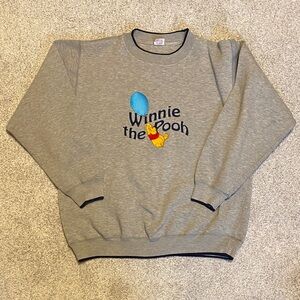 Disney Gray Winnie the Pooh Crewneck Sweatshirt vintage women’s